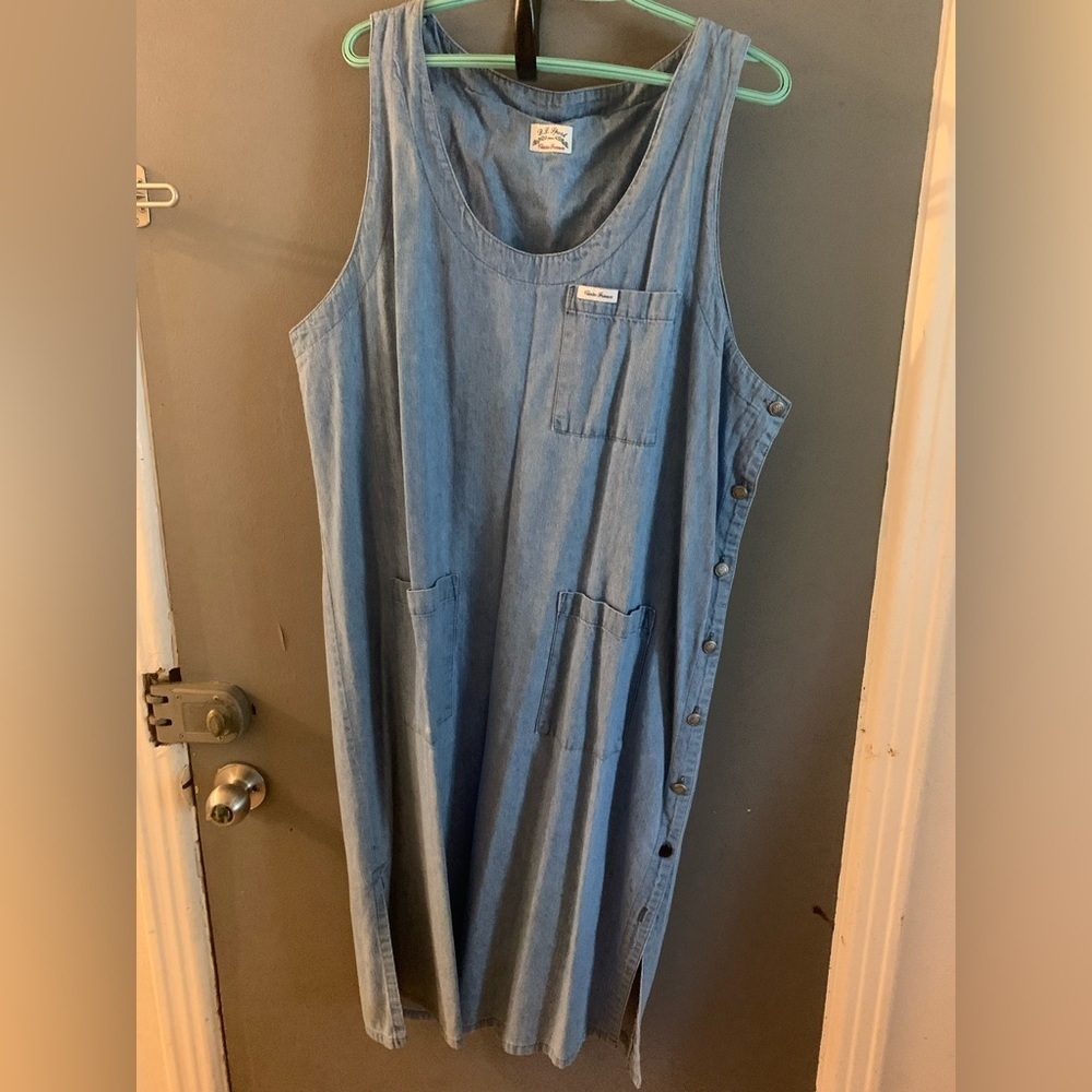Vintage denim midi denim dress‎